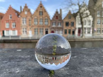 Reflection of buildings in city