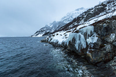 Scenic view of snowcapped mountains