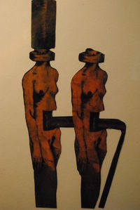 Close-up of carving on wall