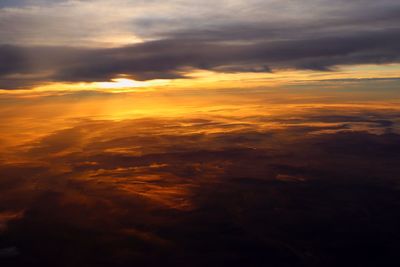 Low angle view of clouds in sky during sunset