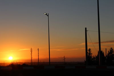 Scenic view of orange sky