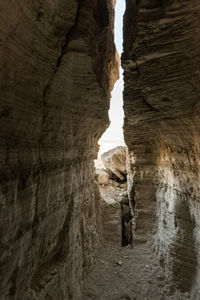 Close-up of rock formations in cave