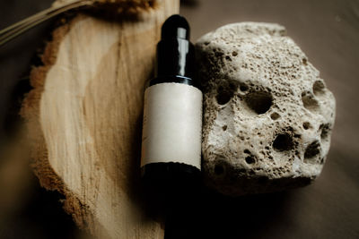 High angle view of food on table