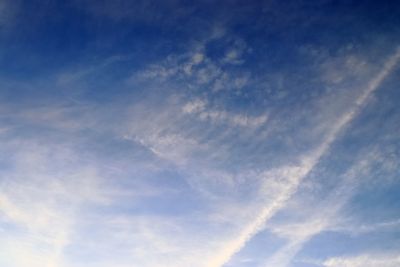 Low angle view of vapor trail in sky