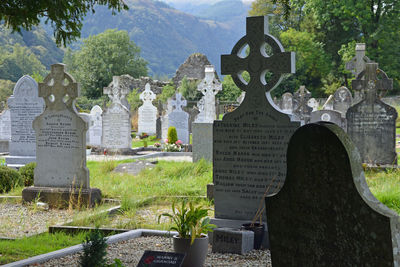 Panoramic view of cemetery