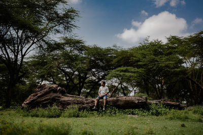 Trees on field