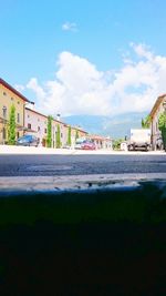 Road against sky in city