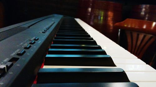 Close-up of piano keys