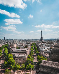 Buildings in city against sky