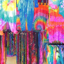Colorful clothes hanging for sale