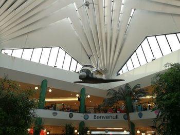 Low angle view of illuminated ceiling in building