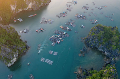 High angle view of sea