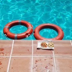 High angle view of swimming pool