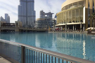 View of buildings by swimming pool