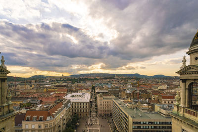 View of budapest from st. stephen's basilica in autumn