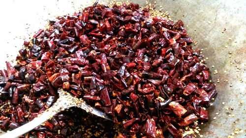 Close-up of red chili peppers