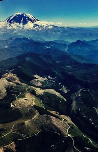 Aerial view of landscape against sky