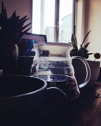 Close-up of tea cup on table