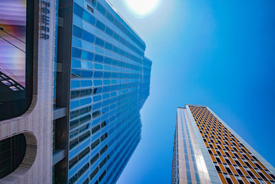 Low angle view of modern buildings against sky