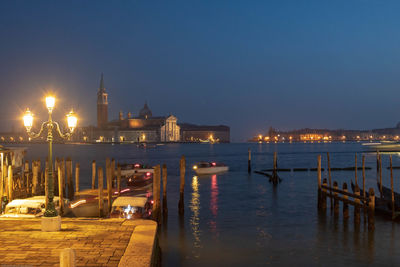 View of city at night