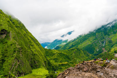 Scenic view of mountains against sky