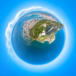 Digital composite image of globe