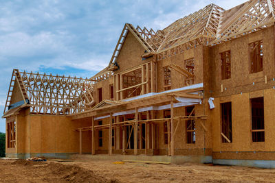 Low angle view of building against sky