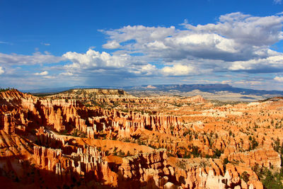 Panoramic view of landscape against cloudy sky