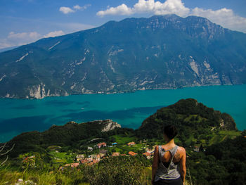 Beautiful view of the garda lake in italy