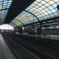 Train at railroad station platform