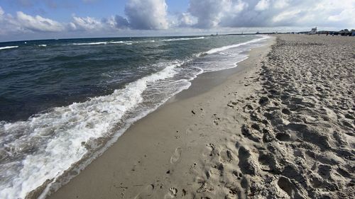 Scenic view of beach against sky