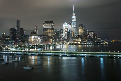 Illuminated city at night