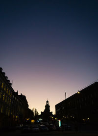 Low angle view of city at night