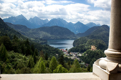 Scenic view of mountains against sky. alpsee.