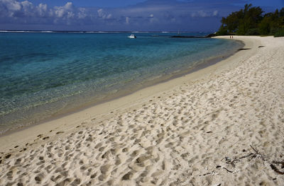 Scenic view of beach against sky