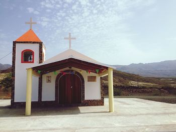 Facade of church against sky