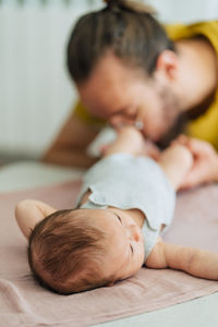 Close-up of baby sleeping