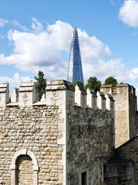 Low angle view of historical building against sky