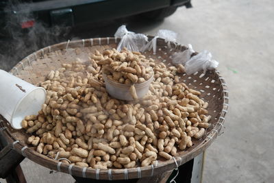 High angle view of food for sale in market