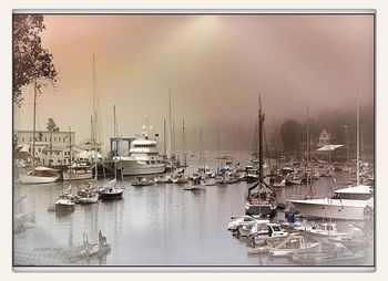 Boats in harbor