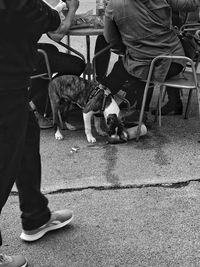 Low section of people on street