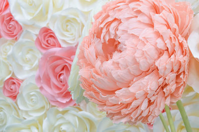 Close-up of paper rose bouquet