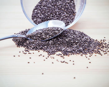 Close-up of food and spoon on table