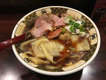 Close-up of soup in bowl