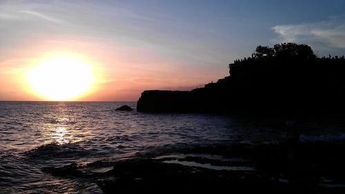 Scenic view of sea during sunset