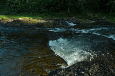 River flowing through rocks in forest