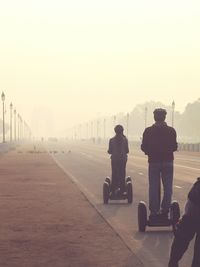 Man walking on road