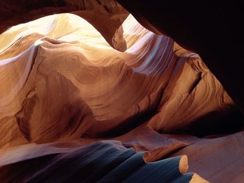 Full frame shot of rock formations at antelope canyon