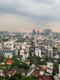 High angle view of townscape against sky