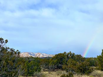 Scenic view of rainbow against sky